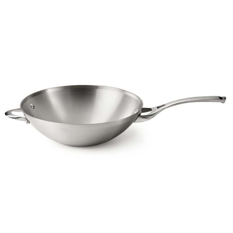 Spunk guzzling girls Flat bottom wok style stainless pan